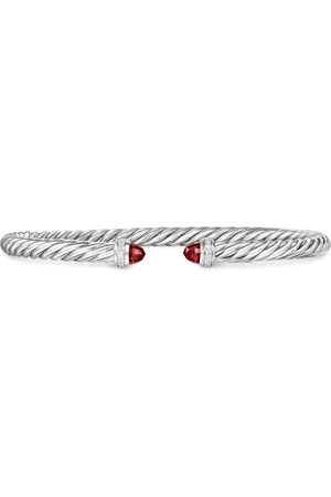David Yurman Sterling Cablespira garnet and diamond bracelet (4mm)