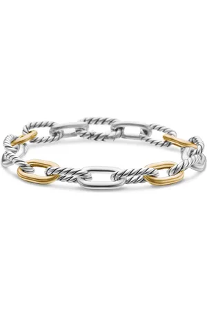 David Yurman 18kt yellow gold and sterling DY Madison chain bracelet (8.5mm)