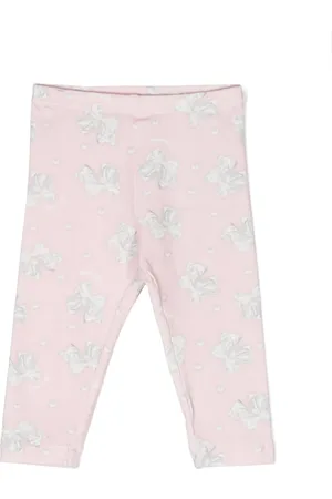 MONNALISA Bow-print cotton leggings