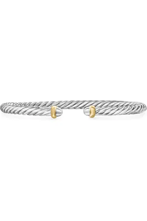 David Yurman 14kt yellow gold and sterling Cable Flex bracelet (4mm)