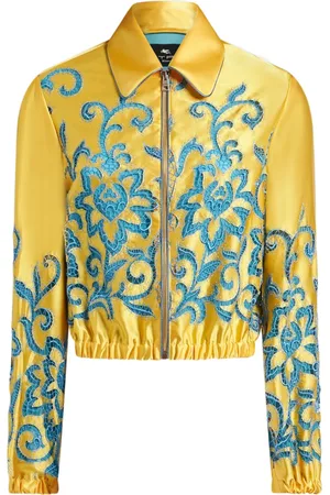 Etro Embroidered cropped bomber jacket