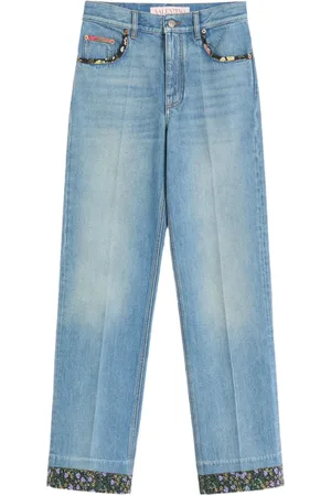 VALENTINO GARAVANI Floral-trim jeans