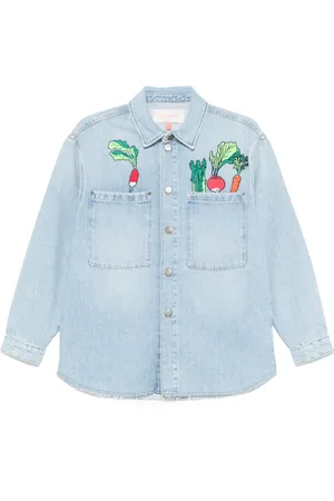 MIRA MIKATI Vegetable-embroidered denim jacket