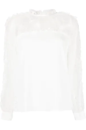 Pinko Chantilly-lace long-sleeved blouse