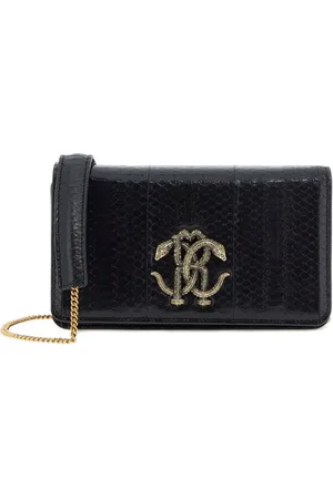 Roberto Cavalli Mirror Snake-plaque crossbody bag