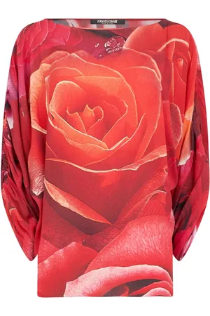 Roberto Cavalli Rose-print blouse