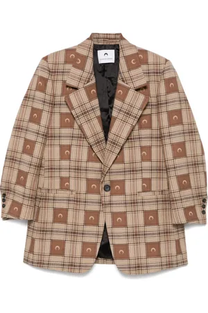 Marine Serre Moon-checked jacquard blazer