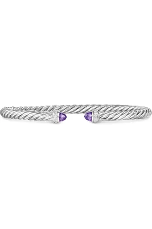 David Yurman Sterling Cablespira amethyst and diamond bracelet (4mm)