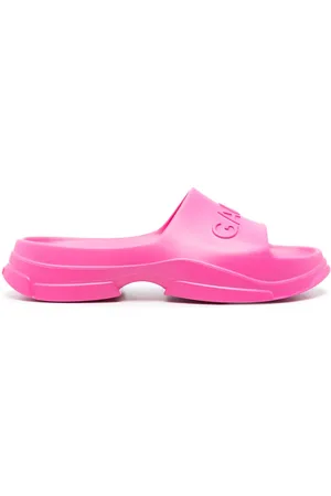 Ganni Logo-embossed chunky slides