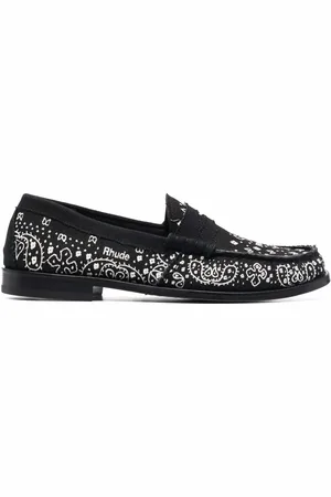 Rhude Bandana-print raw-cut loafers
