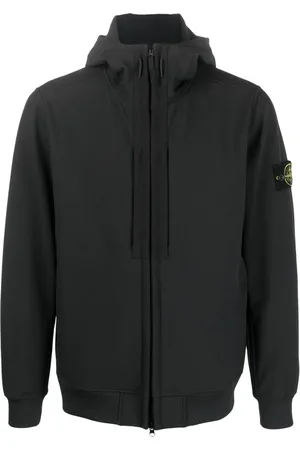 Stone Island Compass-patch zip-up hooded jacket