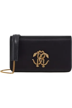 Roberto Cavalli Mirror Snake-plaque crossbody bag