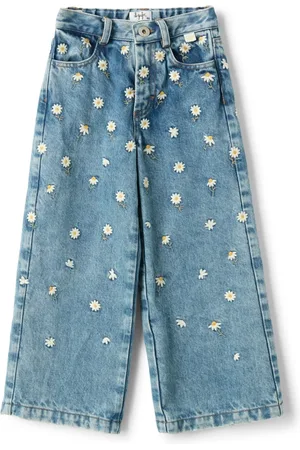 Il gufo Floral-embroidered jeans
