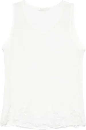 Maurizio Mykonos Corded lace-detail top