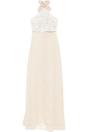PESERICO SIGN Contrast-panel maxi dress