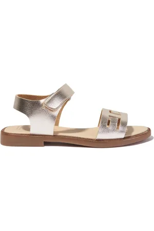 Andanines Cut-out metallic leather sandals