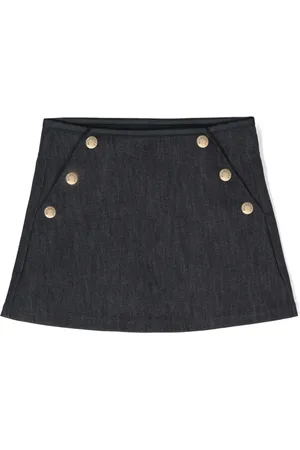 Moncler Logo-patch denim mini skirt