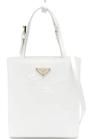 Prada Floral-embossed leather tote bag