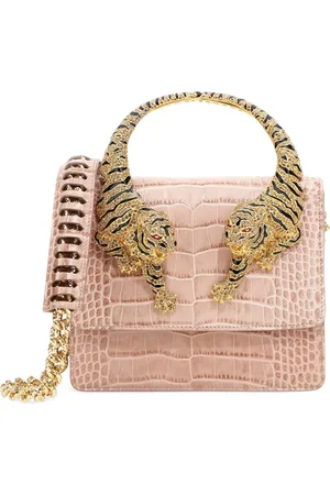 Roberto Cavalli Roar crocodile-effect tiger-detail handbag
