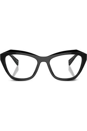 Prada Logo-engraved geometric-frame glasses