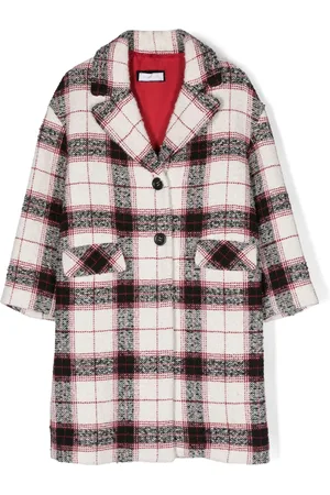 MONNALISA Plaid-check cotton coat