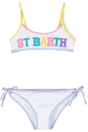 MC2 SAINT BARTH Logo-appliqu?? ribbed bikini