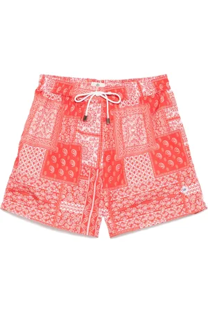 LUIGI BORRELLI NAPOLI Patchwork-print swim shorts