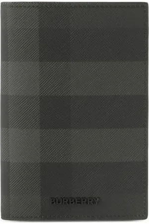 Burberry Check-pattern leather passport holder