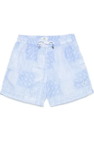 LUIGI BORRELLI NAPOLI Patchwork-print swim shorts