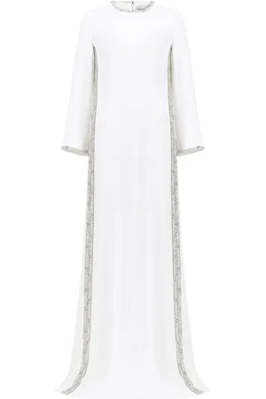 Dina Melwani Embroidered crepe gown