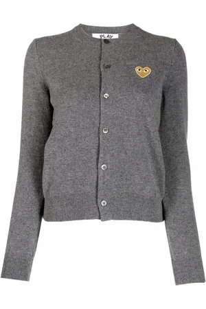 Comme des Garçons Embroidered heart wool-knit cardigan