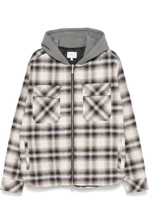 Rhude Hooded flannel jacket