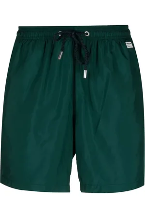 MC2 SAINT BARTH Logo-patch drawstring-waist swim shorts