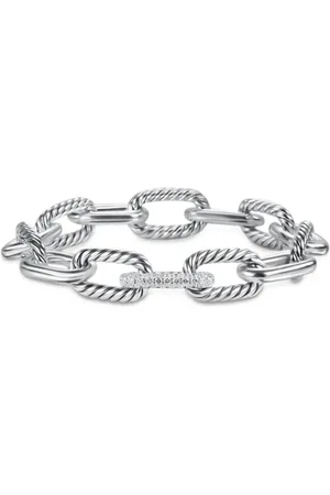 David Yurman Sterling DY Madison chain diamond bracelet (11mm)