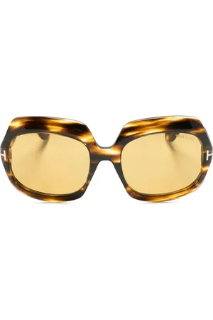 Tom Ford Tortoiseshell-effect oversize-frame sunglasses