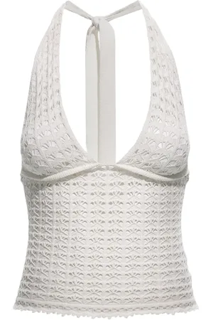 Roberto Cavalli Halterneck crochet-knit top