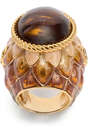 Roberto Cavalli Stone-embellished scaled ring