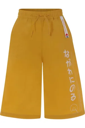 Flower Mountain Text-print track shorts