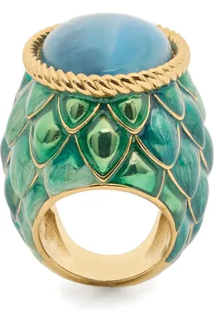 Roberto Cavalli Stone-embellished scaled ring