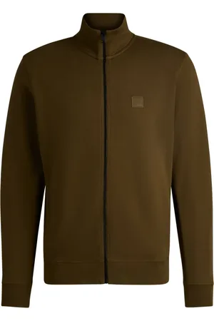HUGO BOSS Fleece-lined zip-up jacket