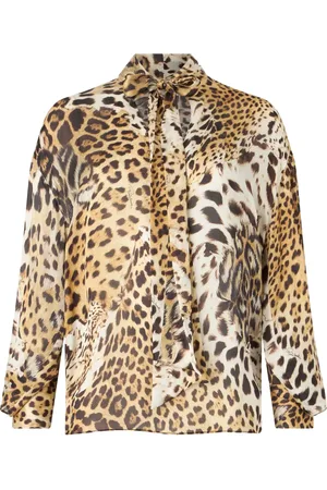 Roberto Cavalli Jaguar-print blouse