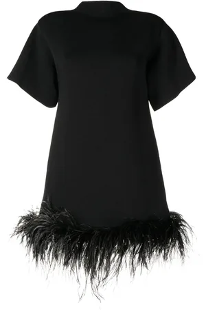 RACHEL GILBERT Rita feather-trim mini dress