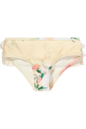 ZIMMERMANN Ruffle-detail floral bikini bottoms