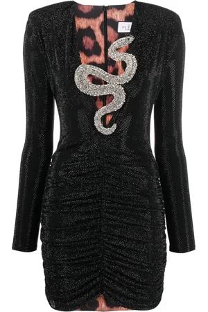 Philipp Plein Crystal-embellished ruched minidress