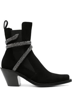 RENE CAOVILLA 80mm crystal-embellished suede ankle boots