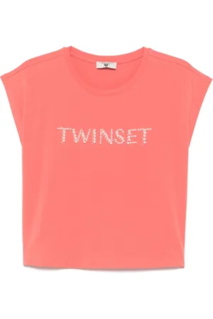 Twin-Set Beaded-logo T-shirt
