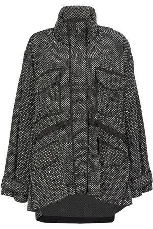 Pinko Rhinestoned technical coat