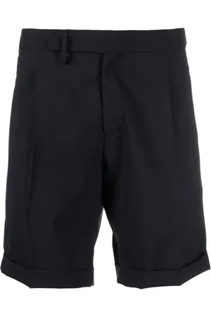 BRIGLIA Pleated-edge virgin wool-blend shorts