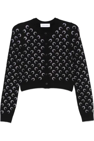 Marine Serre Moon rhinestoned cardigan
