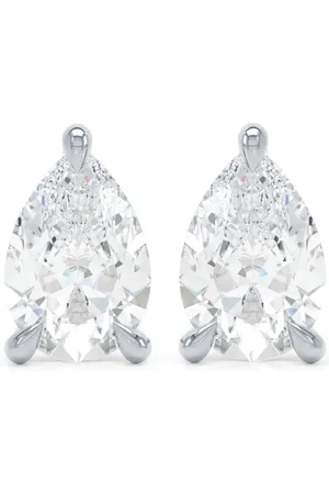 LOEV 18kt recycled white gold The Pear diamond earrings